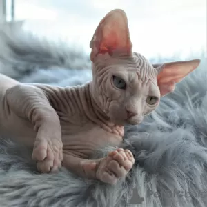 Photos supplémentaires: Sphynx canadien, mâle, blanc aux yeux impairs